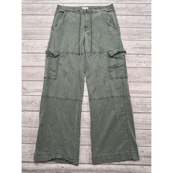 Garage Pants - Garage Cargo Pants Womens 11 Olive Green Wide Leg Relaxed Fit Utility Streetwear